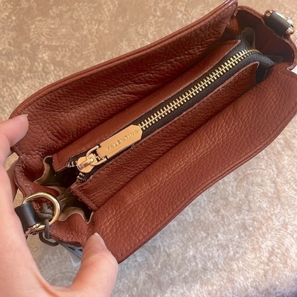 Brand New Valentina Genuine Leather Chain Convertible Handbag Crossbody Purse - Picture 11 of 16